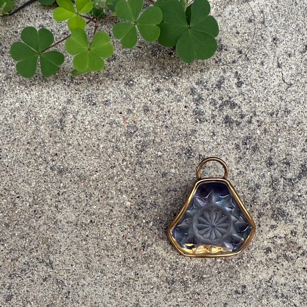 Gold and Purple Geometric Pendant